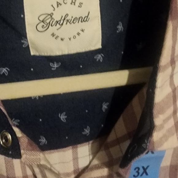 JACHS Girlfriend Purple Plaid Button Down Flannel Shirt - Picture 2 of 2